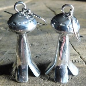 Fine Sterling Handmade Squash blossom  Earrings